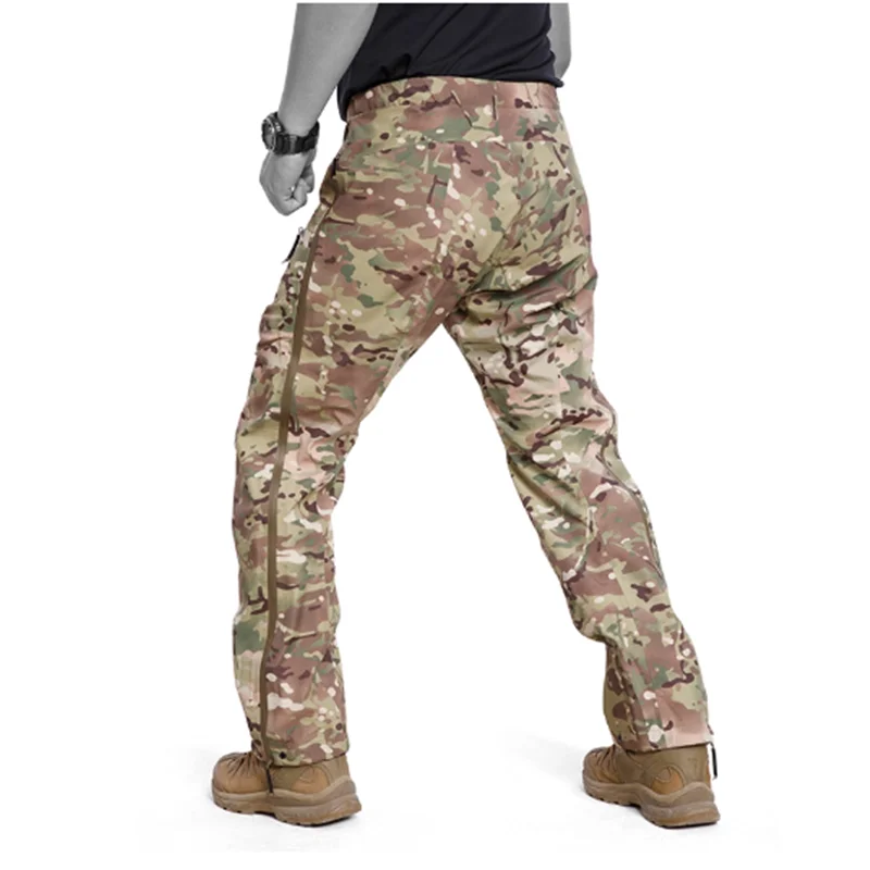 Pantalones de asalto Ninja 2nd Hard Shell para hombre, pantalones de senderismo tácticos con cremallera lateral impermeables, pantalones largos de camuflaje para exteriores para Otoño e Invierno - imagen 4
