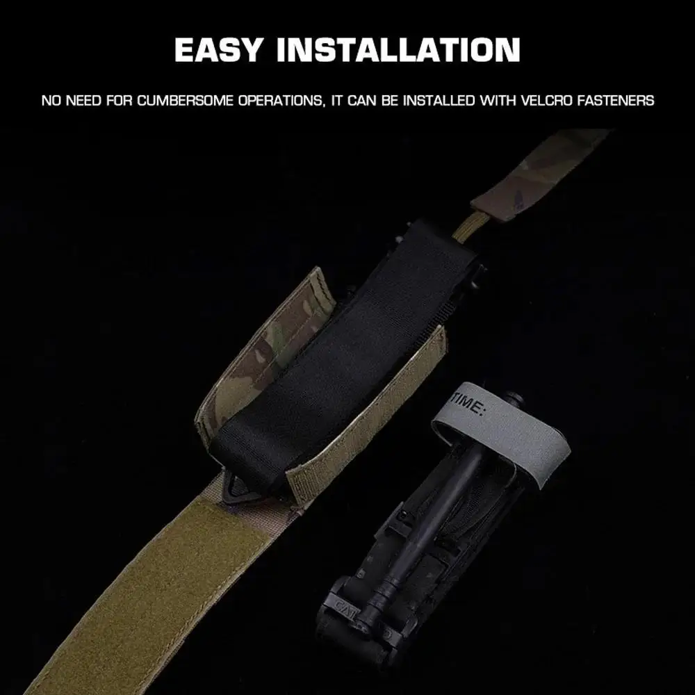 Bolsa táctica de torniquete MOLLE, chaleco de caza de liberación rápida, soporte de aparejo para el pecho, deportes al aire libre, Camping, supervivencia, emergencia médica BK - imagen 4