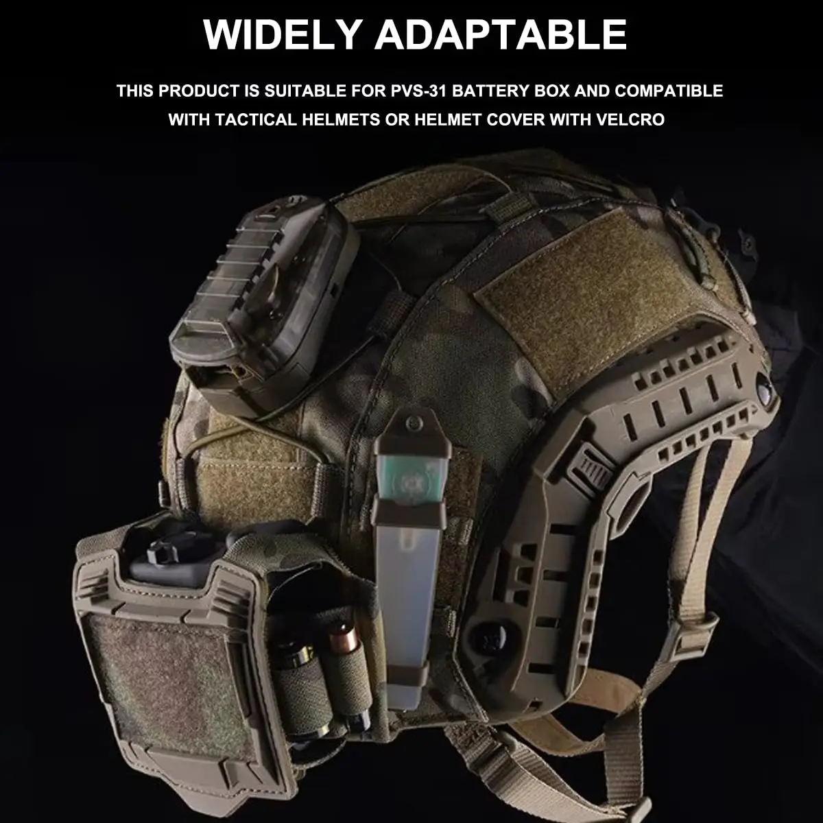 AQzxdc Bolsa táctica para batería de casco, bolsa para contrapeso, paquete de batería para casco, bolsa de peso de equilibrio con gancho y bucle para juego exterior - imagen 5