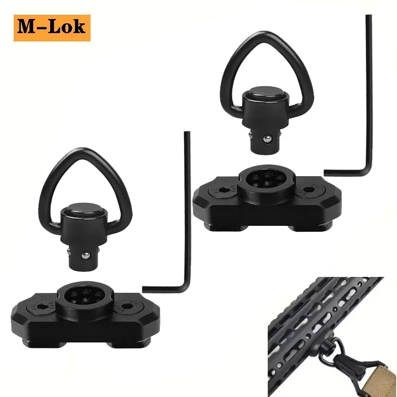 2 unids/pack de eslinga QD de dos puntos, soportes giratorios de 1 ", Mlok, tamaño de bucle D, 8 posiciones de diferentes puntos 45 °   diseño de rotación, para caza. - imagen 4