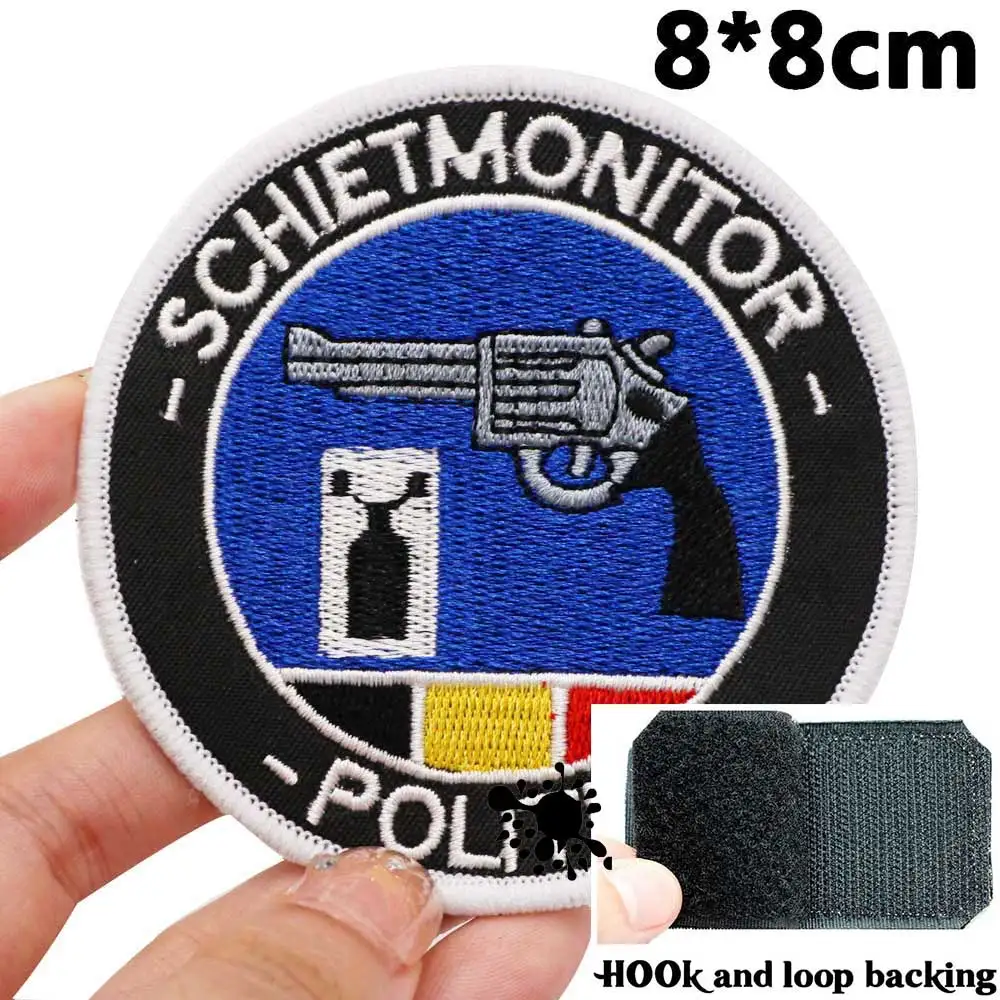 Parches tácticos de gancho y bucle para ropa, mochilas para ropa, accesorios de Exteriores militares, Bélgica, SCHIETMONITOR - imagen 2