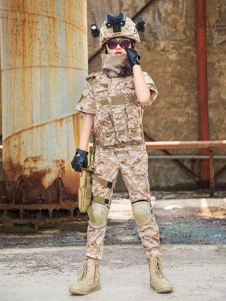 Uniforme táctico de camuflaje EMR para niños y niñas, uniforme de entrenamiento de las fuerzas especiales para niños, regalos de vacaciones para realizar, campamento de verano, nuevo - imagen 4