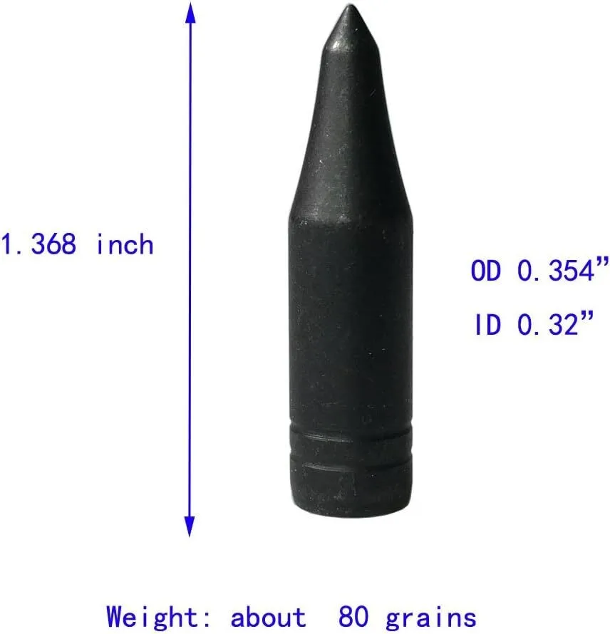 30X 8mm Bogenschießen Jagd Pfeil Tipps Jagdspitzen Pfeilspitze Bullet Edelstahl Pfeil Tipps Jagdspitzen Pfeilspitze Bullet - imagen 4