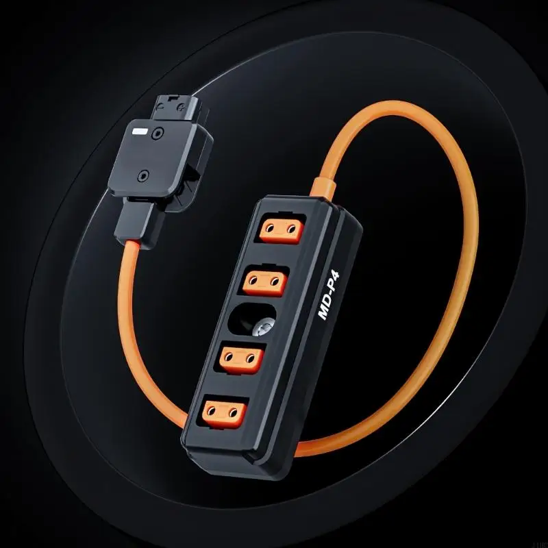 J1HC d Tap Cable divisor 1 Distribuidor suministro alimentación cámara macho a 4 femenino para cámaras y baterías IDX - imagen 3