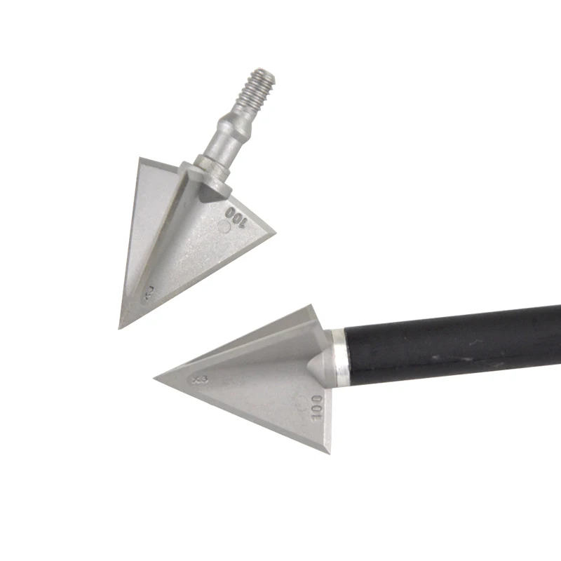 Punta de flecha de tiro con arco, 6/12 Uds., 100/125 granos, 3 cuchillas, punta de flecha de acero inoxidable para tiro con arco, accesorios de caza - imagen 4