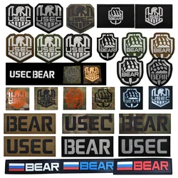 Parche de goma de PVC, insignia del equipo USEC, brazalete mágico de oso, mochila de moral táctica reflectante IR, parches de gancho y bucle para ropa