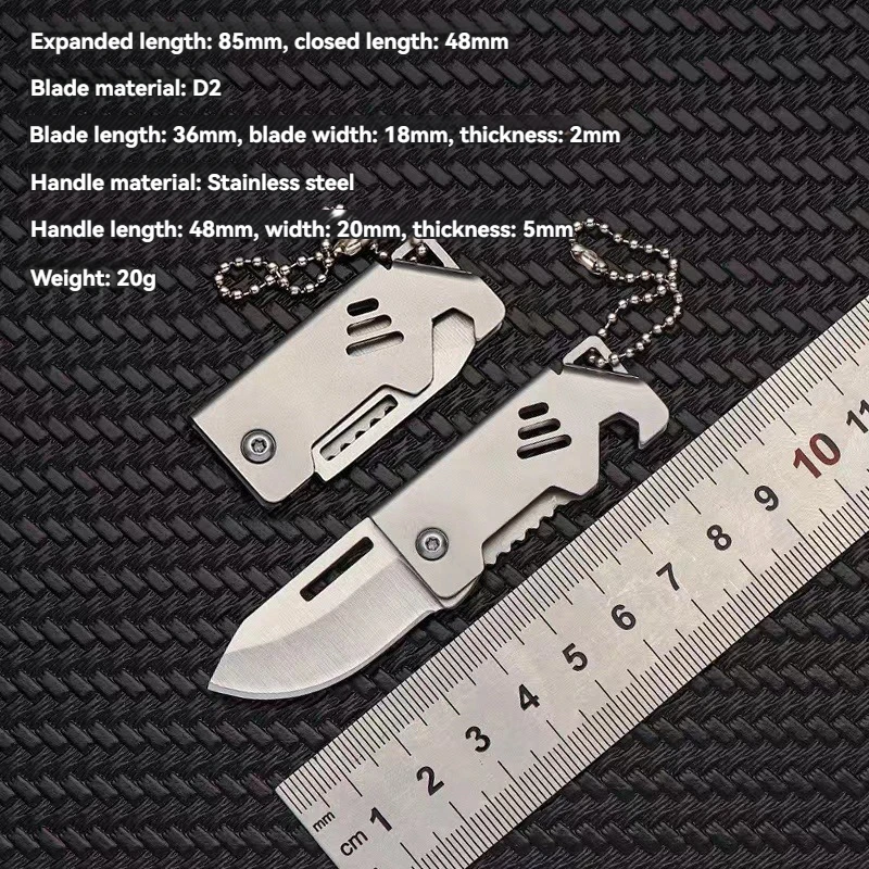 Mini cuchillo plegable D2 de acero inoxidable, portátil y afilado - imagen 4