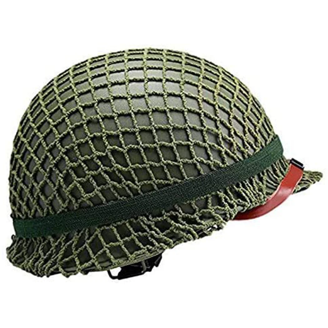 Perfect WW2 US Army M1 casco verde con Red/lona Chinstrap DIY Painting, adecuado para Airsoft Paintball Cosplay - imagen 2