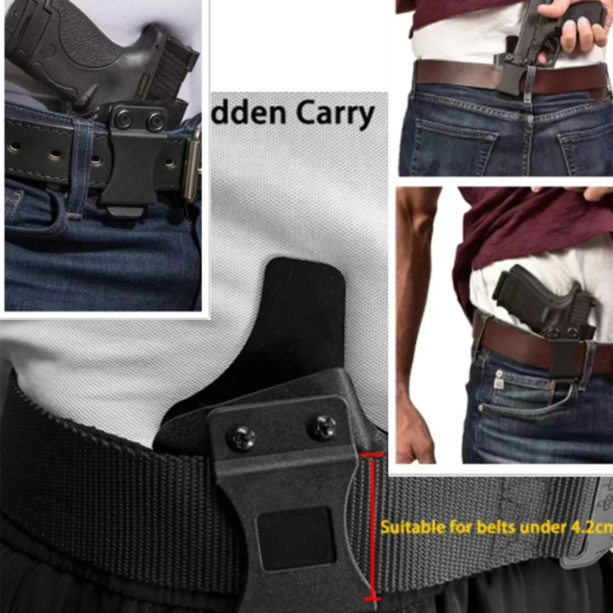 Funda para pistola apta para G17 G19 G26 G43 G43X 1911 G2C P365 CZ P07 cinturilla interior oculta Clip para cinturón bolsa de una sola pila - imagen 2