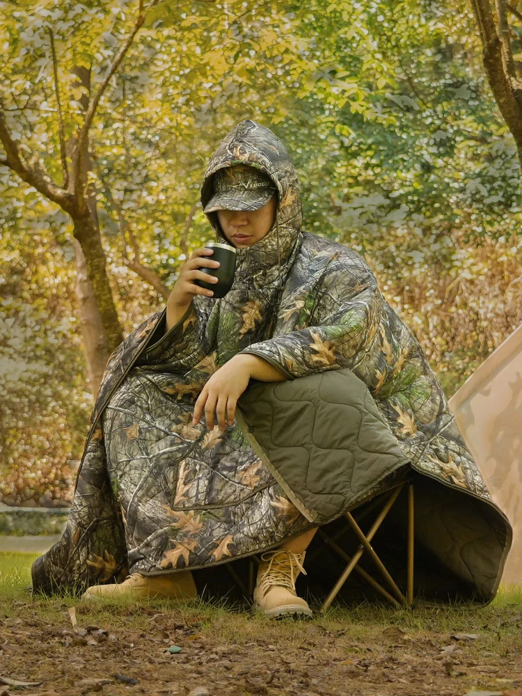 Saco de dormir de camuflaje cálido al aire libre, capa portátil, montaña, Camping, viaje, equipo de emergencia - imagen 5