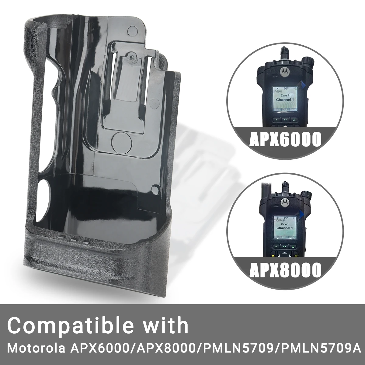Walkie Talkie Clip funda de transporte compatible con Motorola APX6000 APX8000 PMLN5709 PMLN5709A funda, soporte Clip para cinturón Ham Radio bidireccional - imagen 3