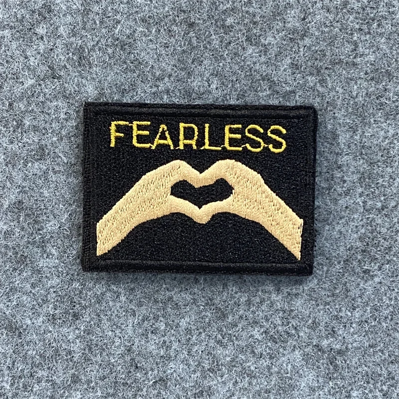 Parche bordado FEARLESS, insignia de moral táctica, brazalete con gancho y bucle, pegatina de mano, parches para mochila, accesorios decorativos - imagen 5