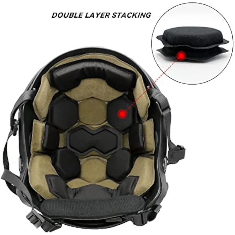 Juego de almohadillas de espuma viscoelástica para casco táctico universal – Insertos de cojín protectores para cascos FAST/MICH/ACH/USMC/PASGT