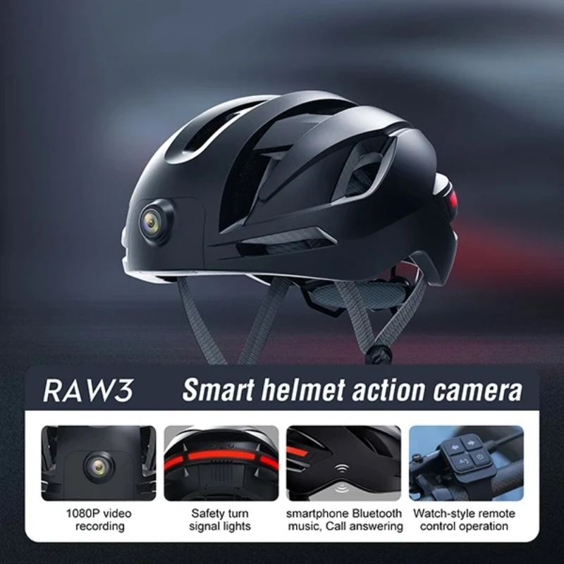 RAW3 casco inteligente cámara deportiva WIFI 1080P HD grabación de vídeo auriculares Bluetooth GPS recordatorio de voz cámara para casco de motocicleta - imagen 2