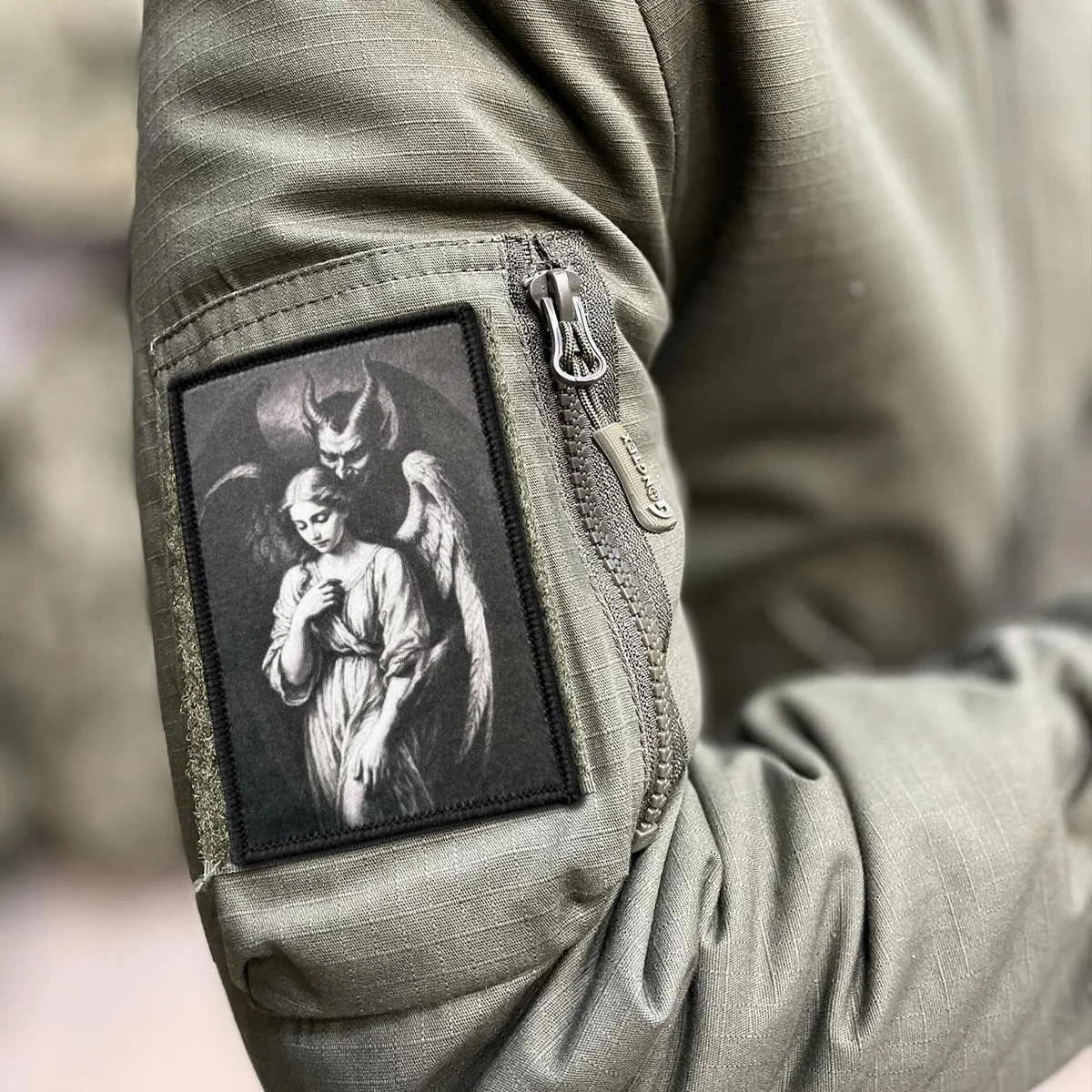 Parches tácticos "ángel y demonio" para ropa, parche divertido de gancho y bucle, insignia de moral militar, apliques de combate, pegatinas para mochila