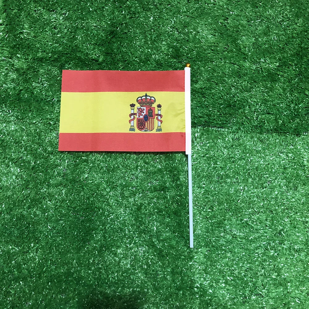 BANDERA DE CIELO Bandera ondeante de mano de España 14x21cm 10/20/50/100 Uds poliéster penetración de doble cara Bandera de mano de España para decoración - imagen 4