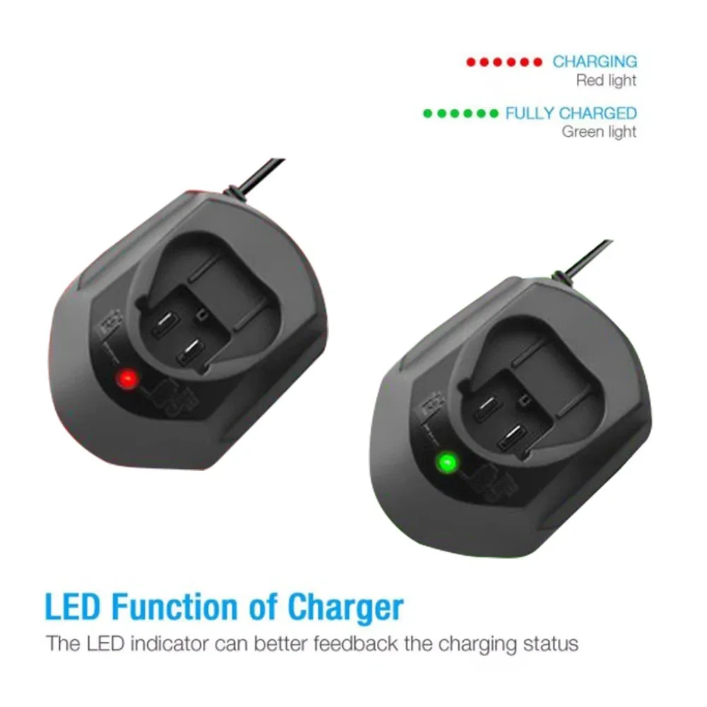 Cargador de batería de iones de litio con enchufe UE/EE. UU. con luz indicadora para cargador de batería de iones de litio Bosch 10,8 V 12V BAT411 BAT412 TSR1080 - imagen 5