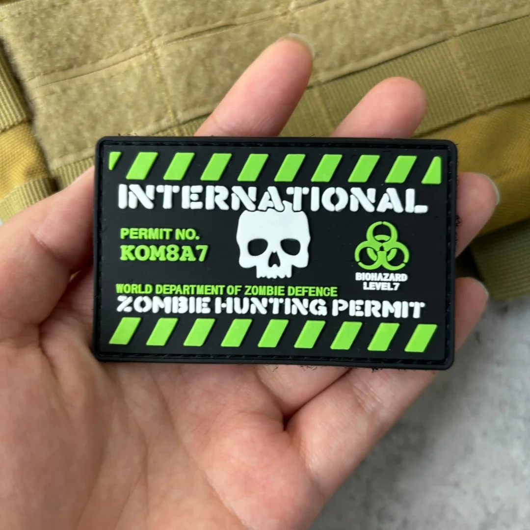 Parche táctico de soldado Bulle, parche de gancho y bucle de PVC con águila guardián, brazalete de calavera, insignia de moral del ejército militar, pegatinas para mochila - imagen 4