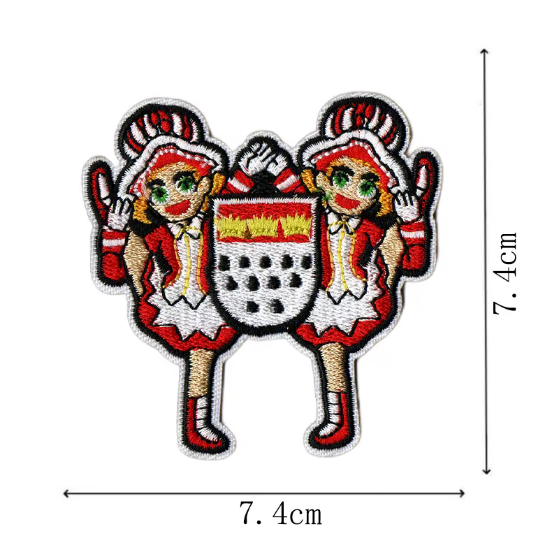 Parche bordado carnaval rojo – Corona inglesa y payaso para coser - imagen 5