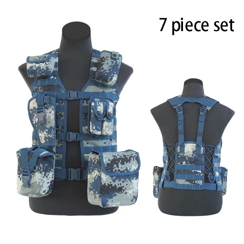 06 Chaleco de camuflaje multifuncional, equipo de entrenamiento de caza, tiro al aire libre, 11 juegos de accesorios - imagen 4