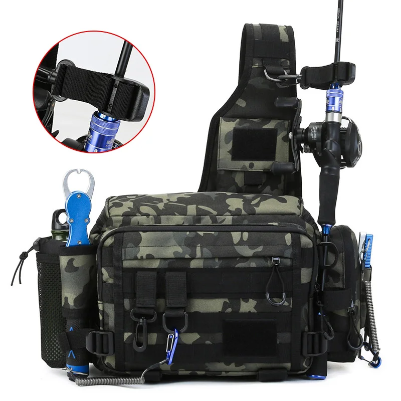 Bolsa de pecho para aparejos de pesca, mochila táctica de hombro, cajas de pesca, accesorios de equipo - imagen 4