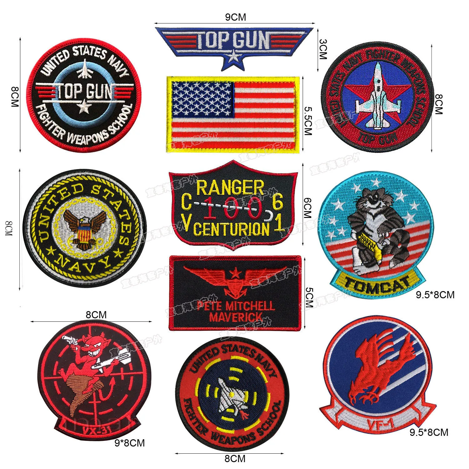 VF-1 magnífico brazalete de EE. UU. insignia de ventilador militar DIY ropa abrigo parche motocicleta chaquetas de cuero parches costura bordado - imagen 2