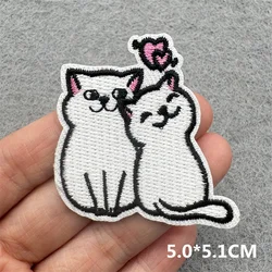 Parche bordado gato de dibujos animados - para planchar en ropa