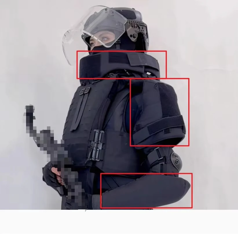 Chaleco táctico Equipo de protección para juegos de paintball: protectores de cuello, hombros, brazos, piernas y equipo de camuflaje negro - imagen 2