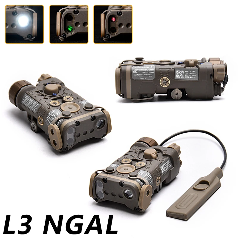 WADSN L3 NGAL linterna láser táctica rojo verde azul IR caja de rayos de puntería Airsoft caza Nylon mira láser ajuste sistema de riel de 20mm