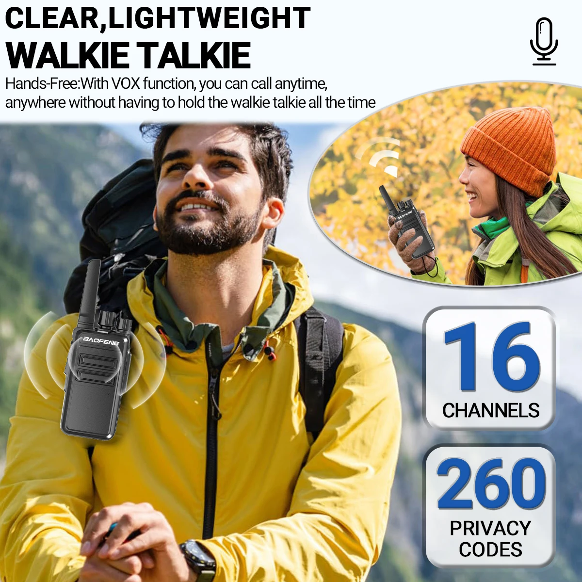 Baofeng-Mini walkie-talkie de largo alcance para piezas, Radio Ham bidireccional, 2 AR-12, frecuencia de copia inalámbrica UHF 400-470MHz, USB tipo C - imagen 5