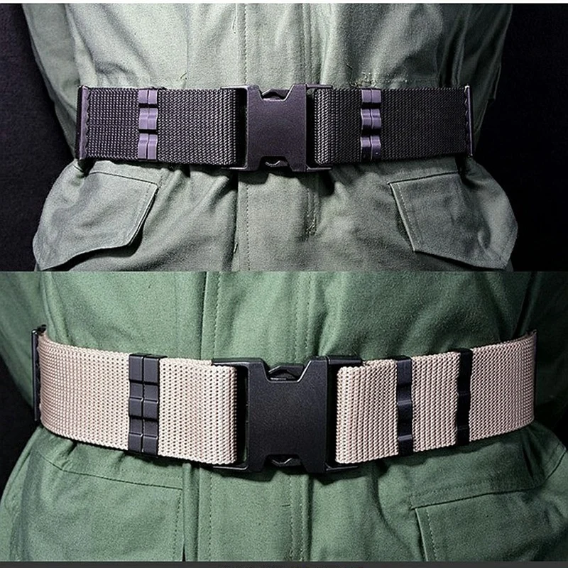 Cinturón táctico militar para hombre, cinturón ancho de nailon para deportes al aire libre, caza, pesca, entrenamiento del ejército, soporte de cintura, 5,5 cm - imagen 4