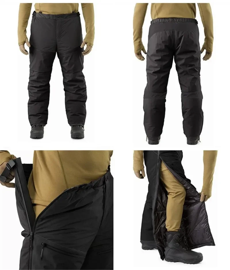 Un hombre que usa pantalones negros con cremallera en el costado