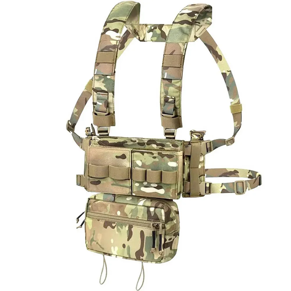 Chaleco táctico al aire libre con plataforma de pecho de liberación rápida multibolsillo MOLLE multifuncional para senderismo Camping entrenamiento militar - imagen 2