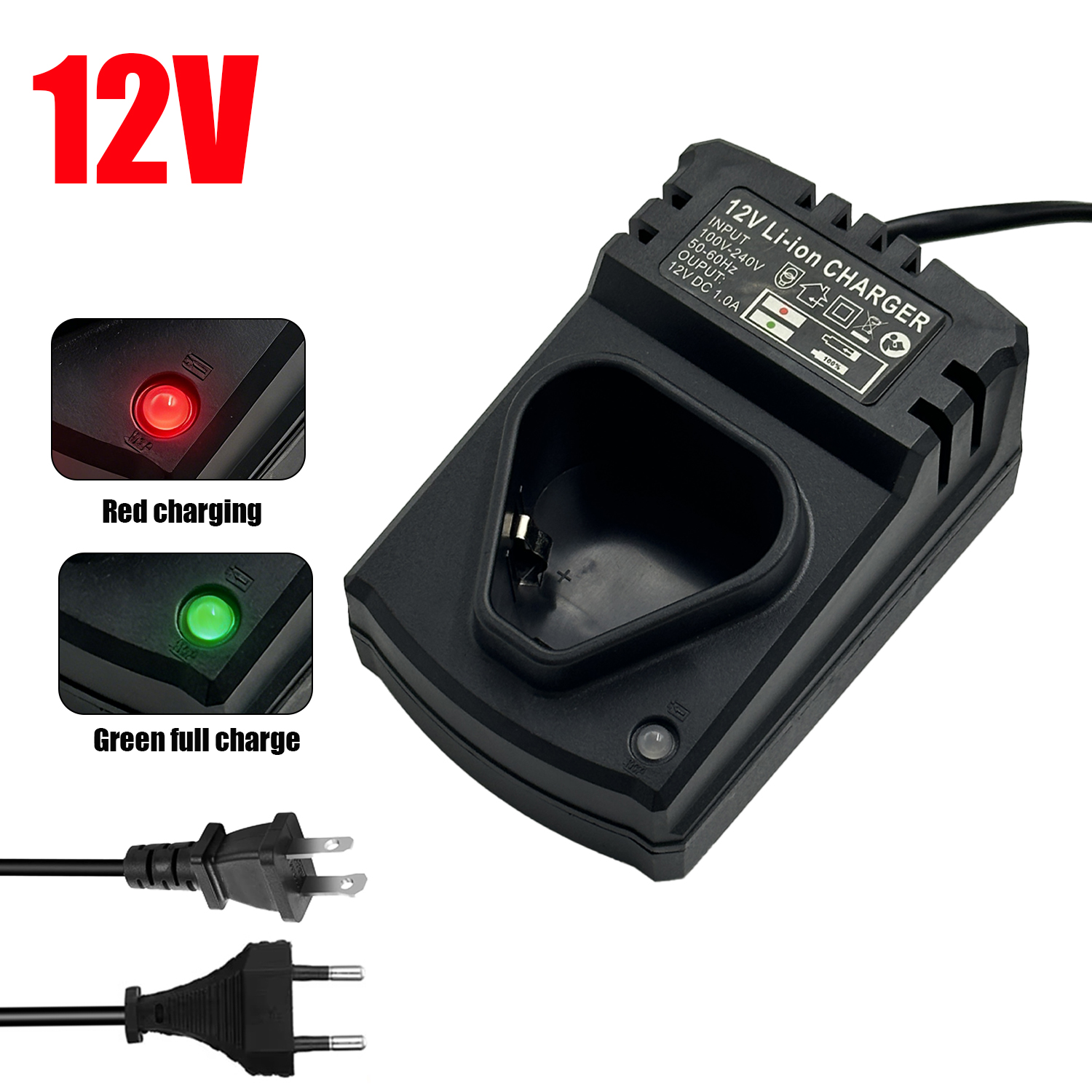 Cargador universal taladro eléctrico li-ion 100-240V recargable