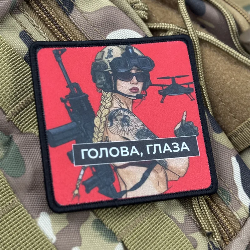 Parche estampado militar de chica Sexy para ropa, parches tácticos con gancho, insignias de moral, pegatinas para mochila - imagen 3
