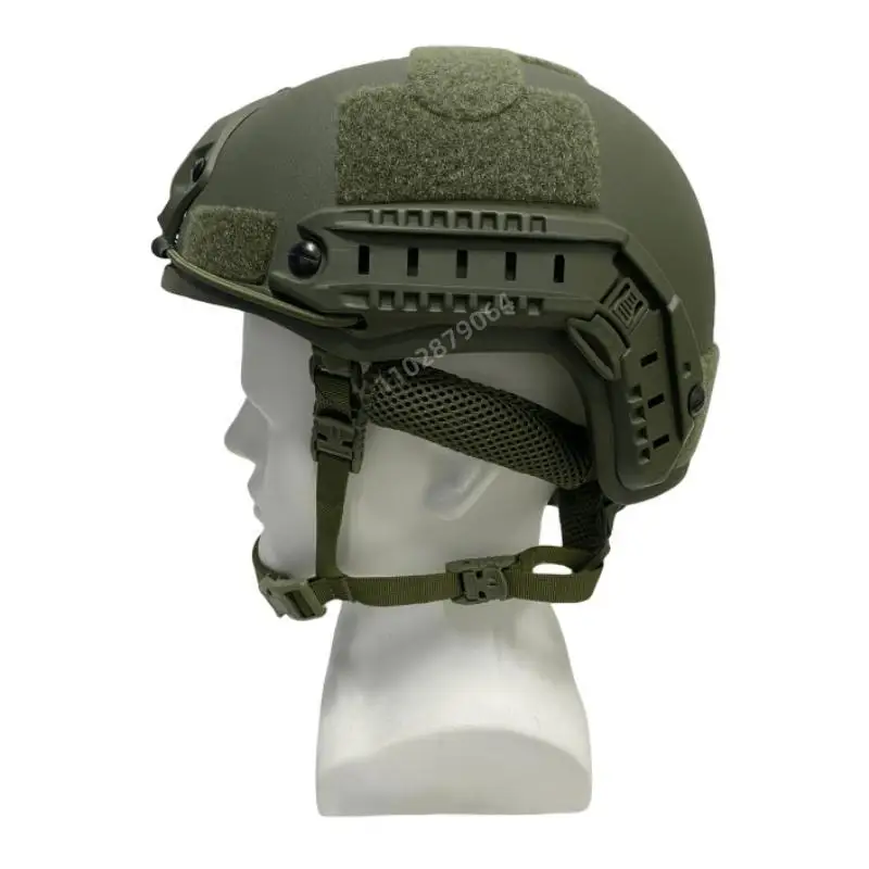 Casco táctico de corte balístico alto, armadura a prueba de balas, seguridad, NIJ IIIA fast, negro, verde militar, casco balístico - imagen 3