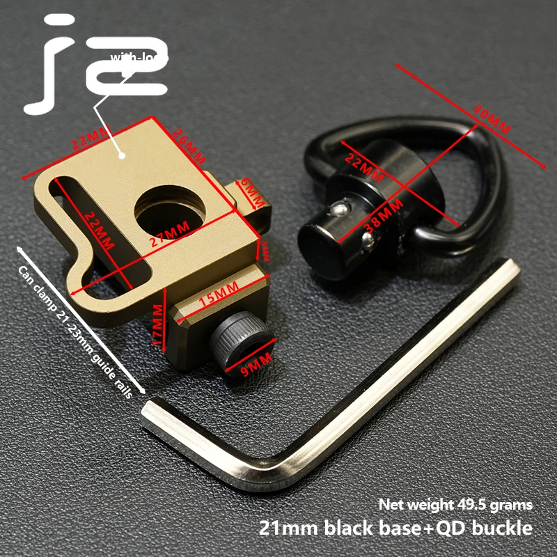 Airsoft VTAC QD Sling montaje giratorio M4 Sling adaptador de botón de liberación rápida apto para riel Picatinny de 20mm accesorio de Base de cuerda para pistola - imagen 2