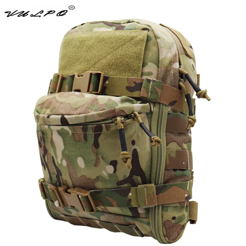 Bolsa de hidratación táctica VULPO, mochila de asalto, bolsa Molle, bolsa de agua para exteriores, chaleco Airsoft de caza, equipo portador de placa