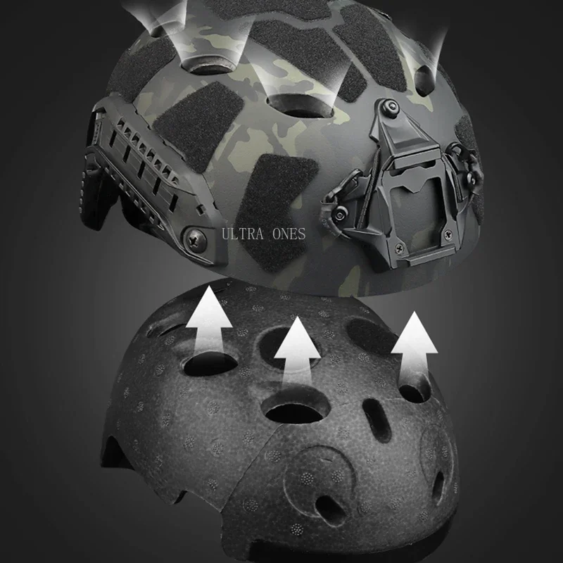 Casco táctico ajustable para caza CS Wargame, cascos de protección medio cubiertos, casco Airsoft de corte SUPER HIGH FAST SF - imagen 5
