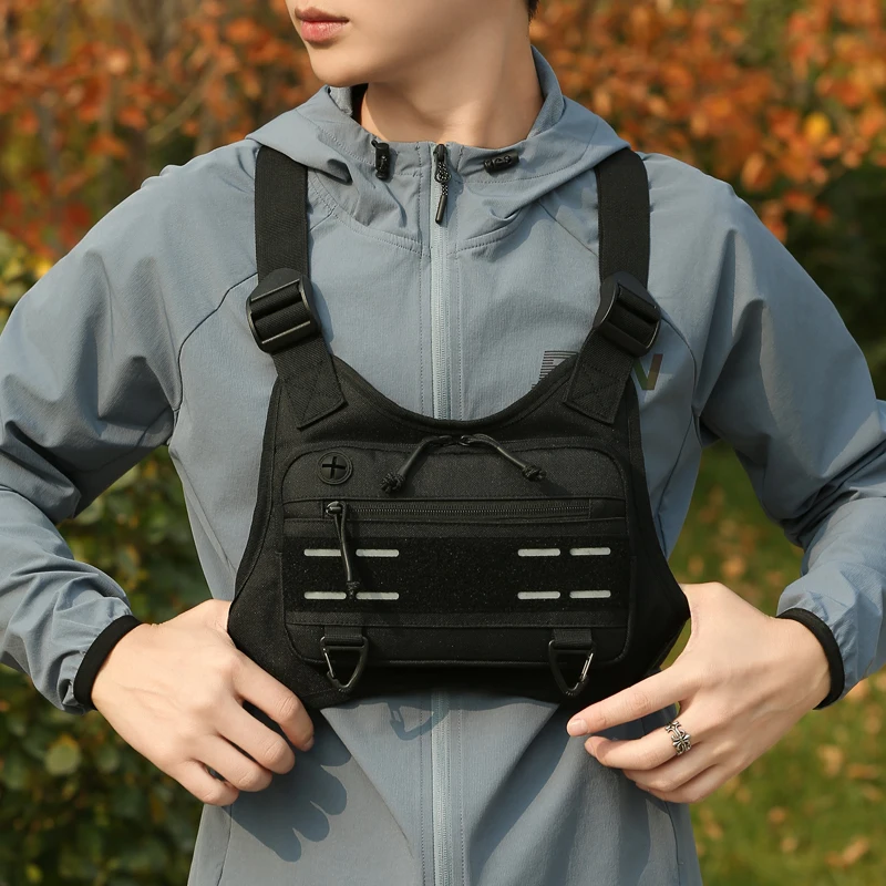 Bolsa de pecho para acampar, mochila táctica para hombre, chaleco deportivo, bolsa para correr, senderismo al aire libre, escalada, ciclismo, viaje, riñonera MOLLE Sling - imagen 2