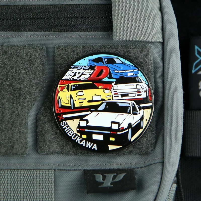 Parche de Metal inicial D Racing Shibukawa, insignias tácticas de Anime, bricolaje creativo para ropa, pegatina de decoración de mochila con gancho - imagen 2
