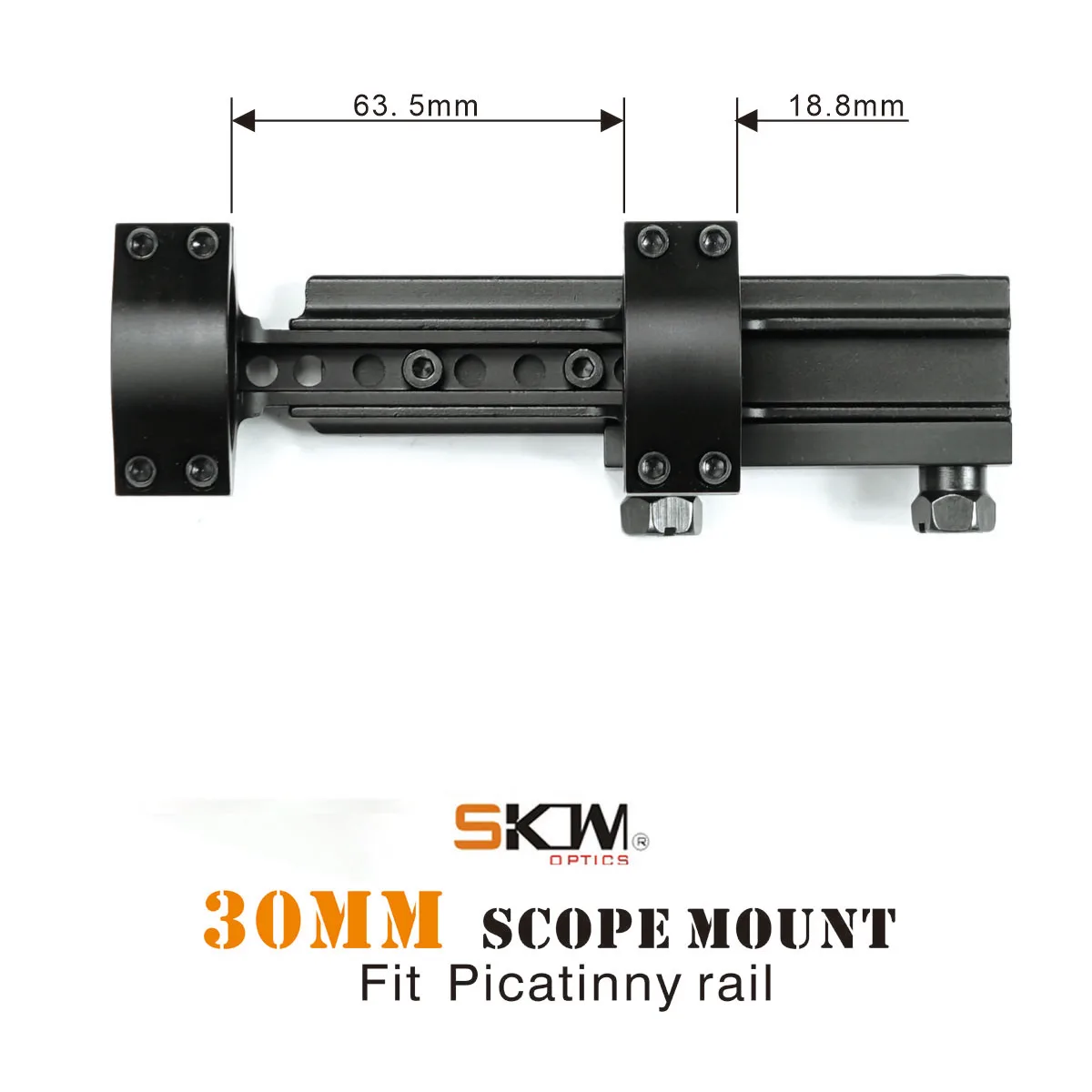 SKWGEAR Soporte Visor Picatinny para AR15 M4 Anillos 30mm - imagen 5