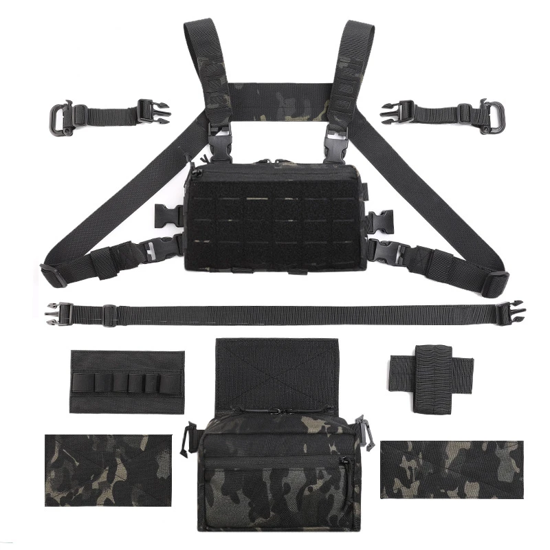 Bolsa de pecho táctica para exteriores, bolsa de accesorios MOLLE, chaleco deportivo para correr, bolso de hombro multifuncional - imagen 4