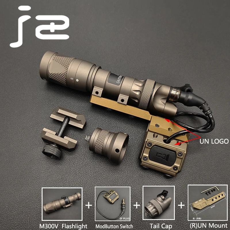 Linterna táctica M600V M300V luz blanca LED luces estroboscópicas de caza con interruptor de presión remota riel Picatinny de 20mm - imagen 3