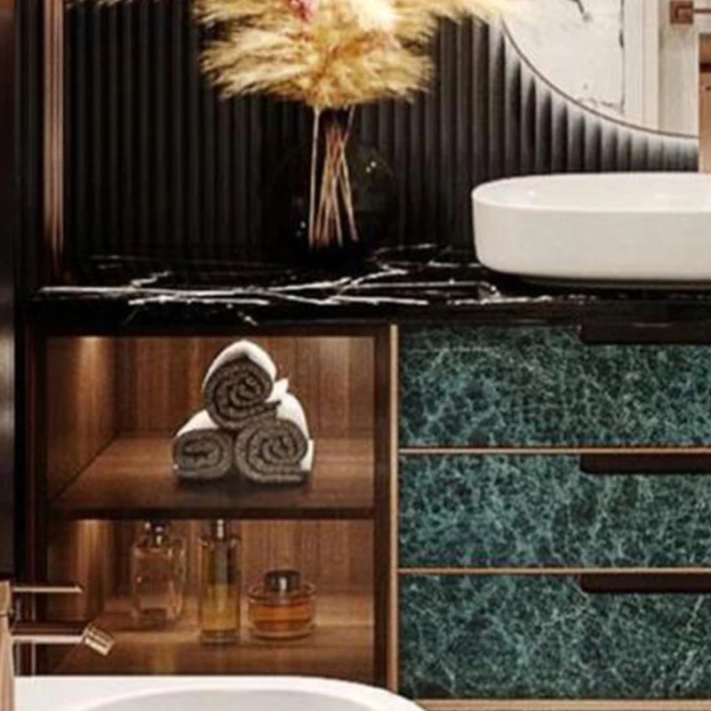 Lavabo de baño personalizado de lujo, luz francesa, estilo hotel, Villa, combinación de gabinete de baño, lavabo de pizarra americano - imagen 3