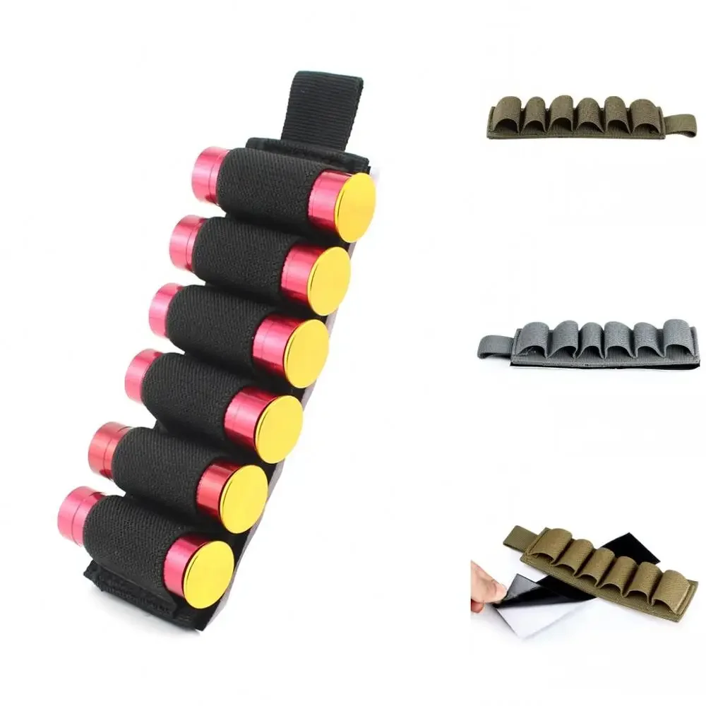 6 escopeta redonda Buttstock Shell Holder 12GA pistola munición bolsa Rifle Stock Shotshell bala caso accesorios de caza bolsa - imagen 2