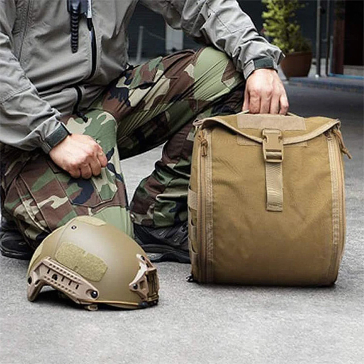 Bolsa para casco, bolsa táctica para casco, bolsa de transporte multiusos Molle para deportes, caza, tiro, cascos de combate, senderismo - imagen 5
