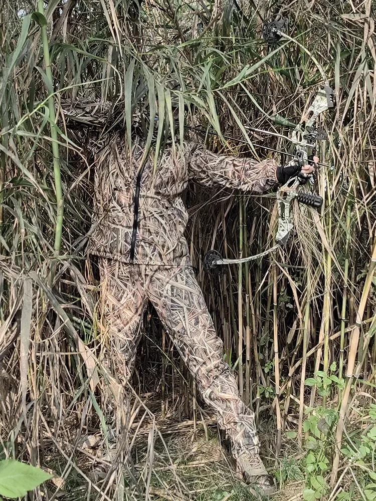 Traje de caza de camuflaje de caña para primavera y otoño, traje de pesca transpirable antimosquitos, ropa de jungla resistente a los arañazos para exteriores - imagen 5