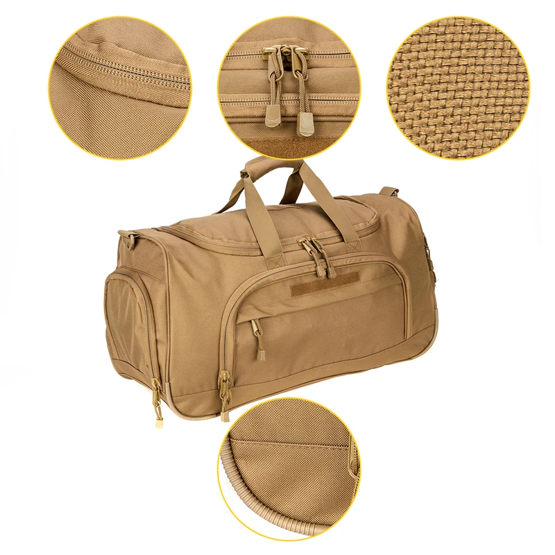 Bolsas deportivas de viaje de 50L, bolsa de gimnasio plegable, bolsa de lona para equipaje de mano con compartimento para zapatos para hombres y mujeres, 6 colores - imagen 5