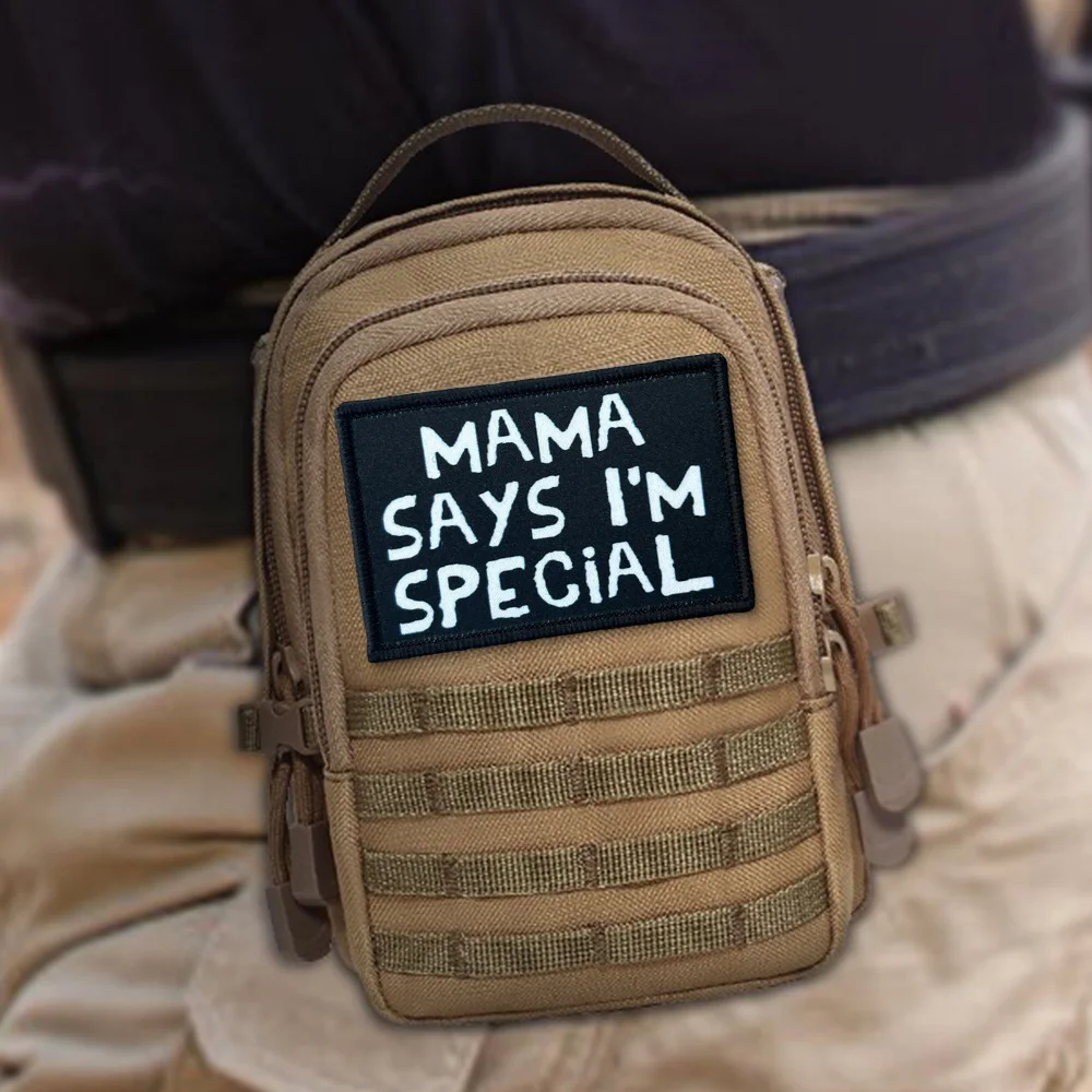 Mamá dice soy especial Meme Velcros parche táctico moral gancho bucle sujetador divertido ejército pegatina insignia para mochila - imagen 5